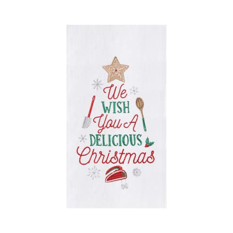 "We Wish You a Delicious Christmas" 100% Cotton Flour Sack Dishtowel