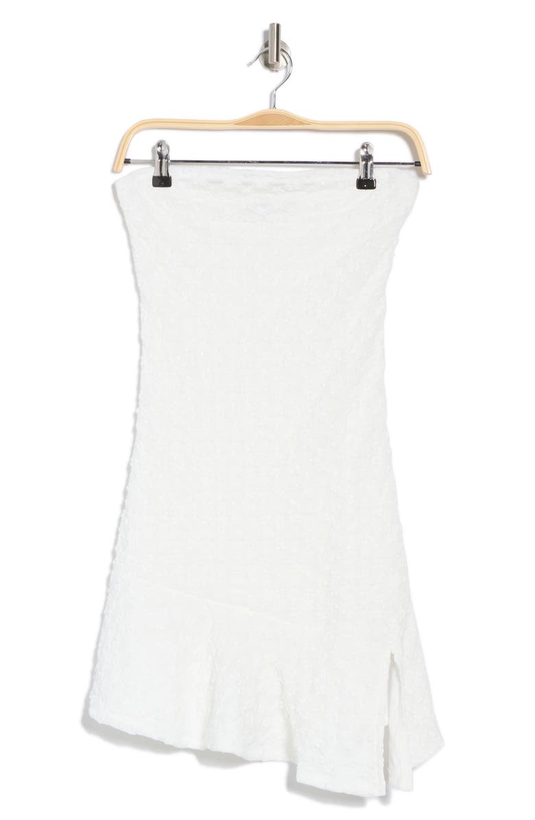 Madden Girl Strapless Asymmetric Lace Minidress, Alternate, color, White