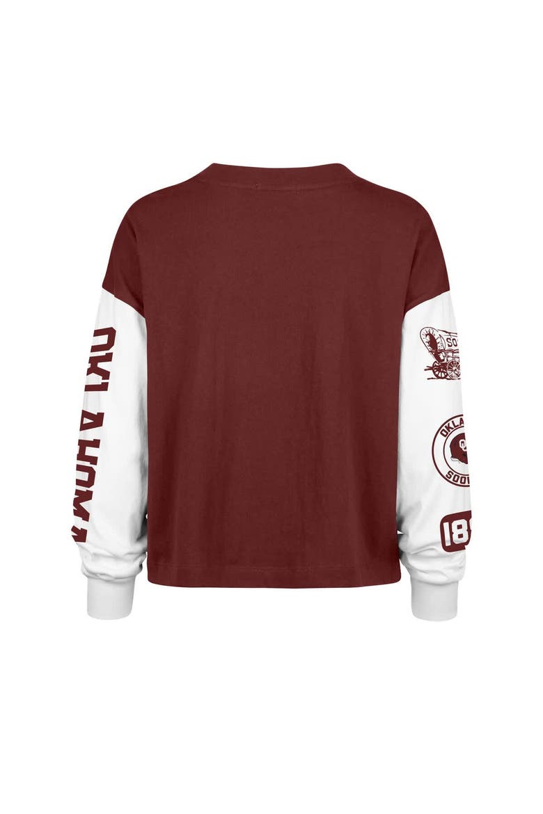 Women's '47 Crimson Oklahoma Sooners Sydney Long Sleeve T-Shirt, Alternate, color, Crimson