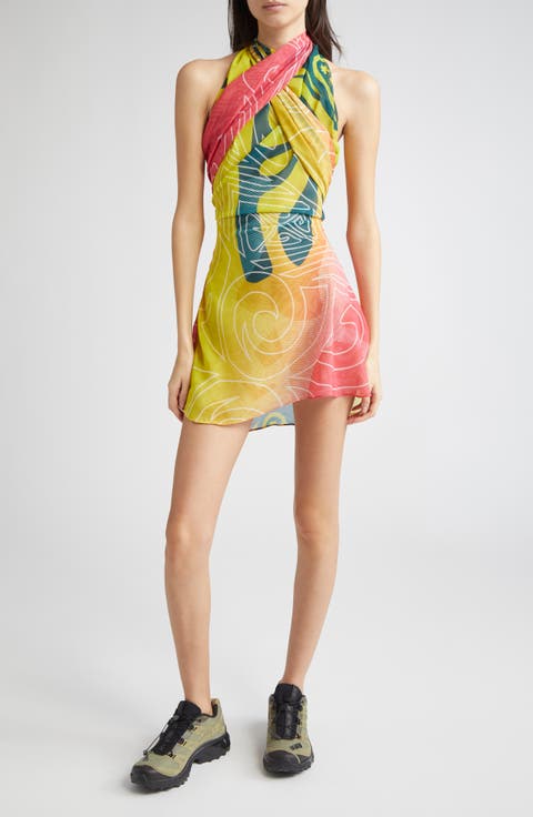 Wrapped Halter Minidress