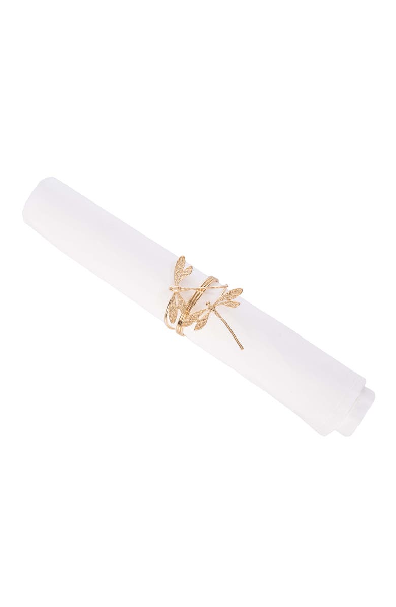 C&F Home Dragonflies Tabletop Napkin Rings Set of 4, Alternate, color, Gold