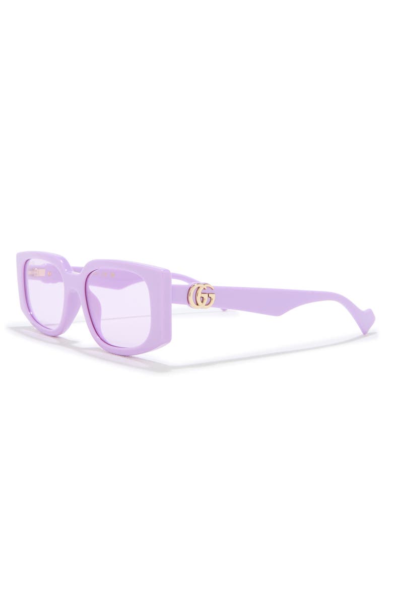 Gucci 55mm Rectangular Sunglasses, Alternate, color, Violet Violet Violet