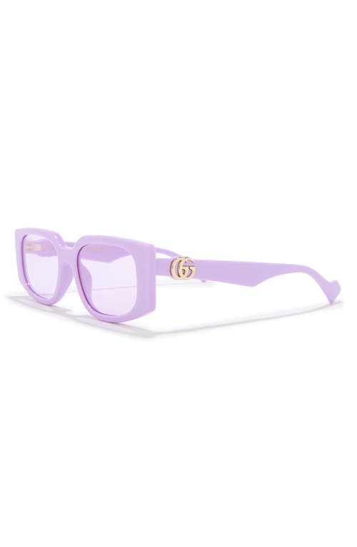Gucci 55mm Rectangular Sunglasses In Purple