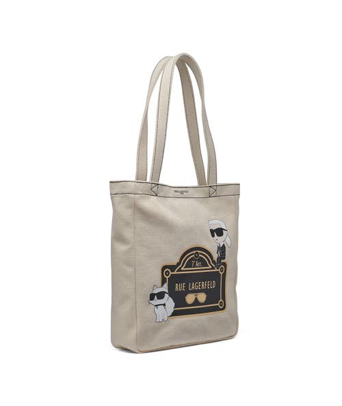 Karl Lagerfeld Paris Cannes Tote In Natural/black Combo