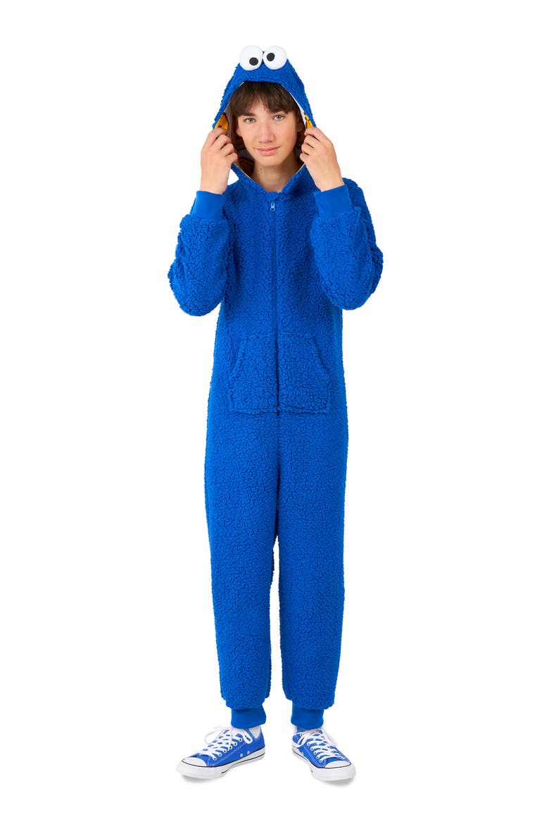 Kids' Sesame Street® Cookie Monster Jumpsuit, Main, color, BLUE