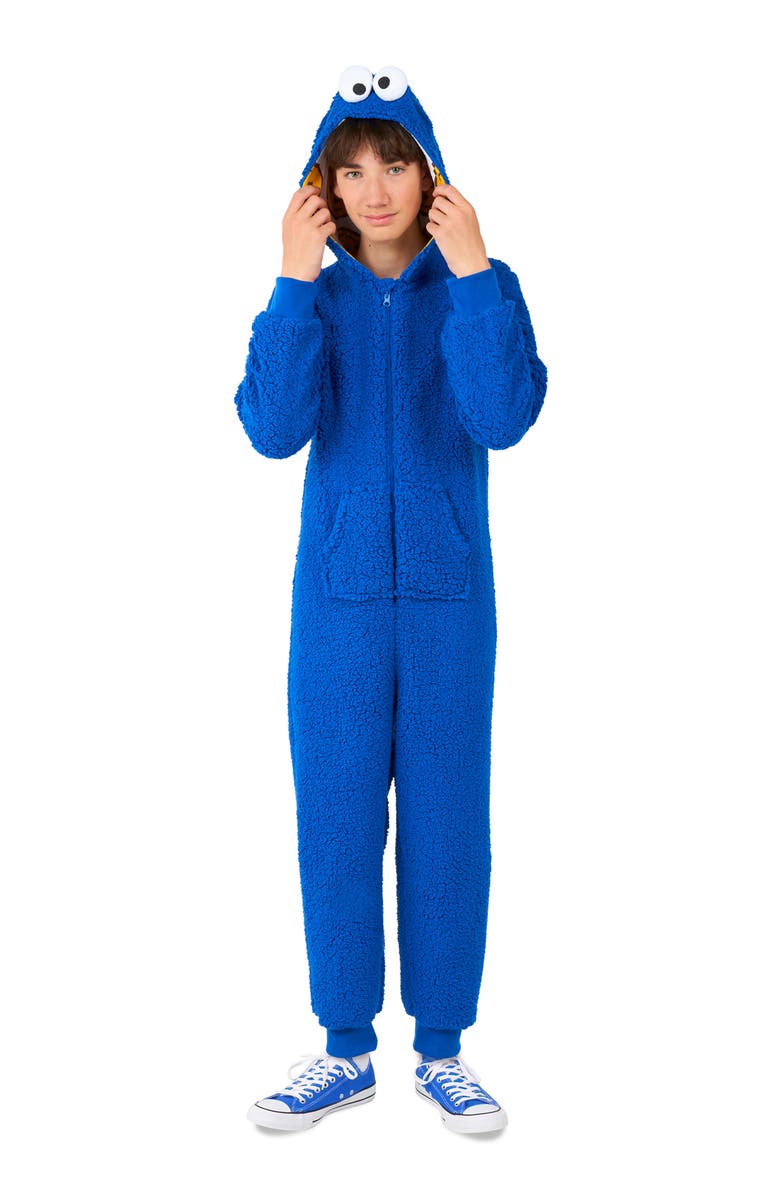 OppoSuits Kids' Sesame Street<sup>®</sup> Cookie Monster Jumpsuit, Main, color, Blue