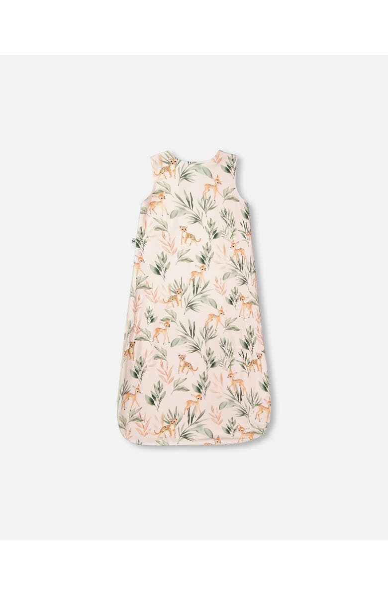 Deux par Deux Organic Cotton Jersey Muslin Deer Printed Sleep Sack, Alternate, color, Peach Deer Print