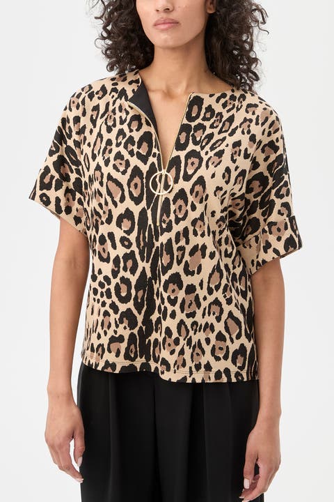 Stagehands Short Sleeve Leopard Top