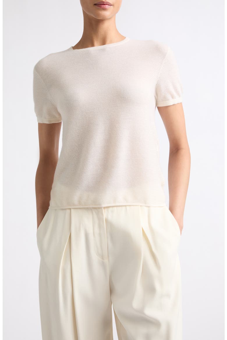 Ira Short Sleeve Cashmere Sweater, Main, color, IVORY