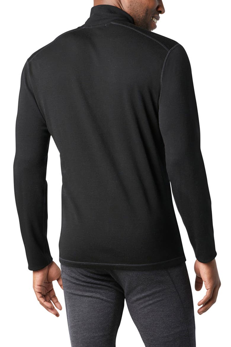 Classic Thermal Merino Base Layer Quarter Zip Pullover, Alternate, color, BLACK