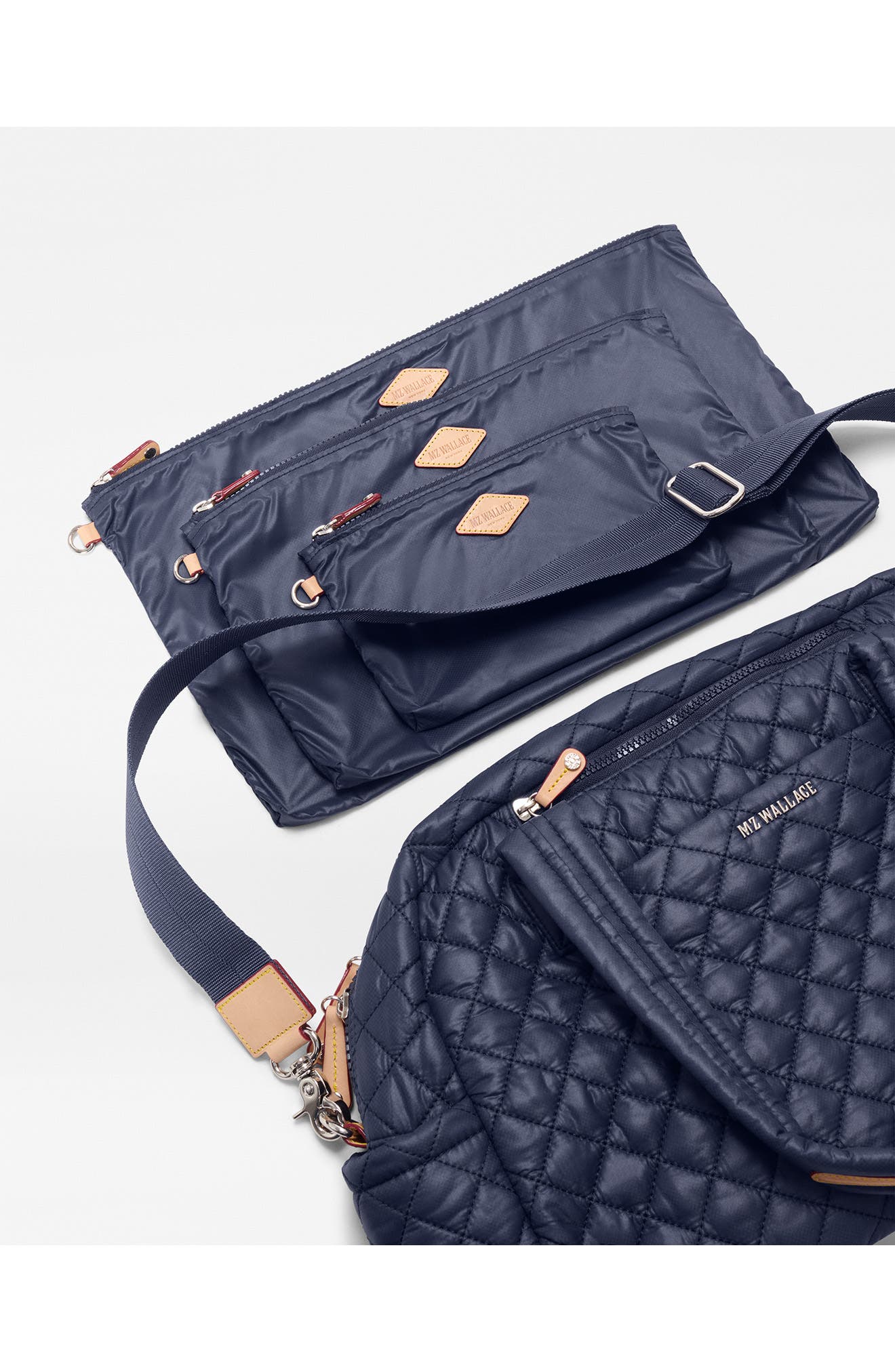 MZ Wallace Jimmy Deluxe II Quilted Nylon Duffle Bag, Alternate, color, Dawn