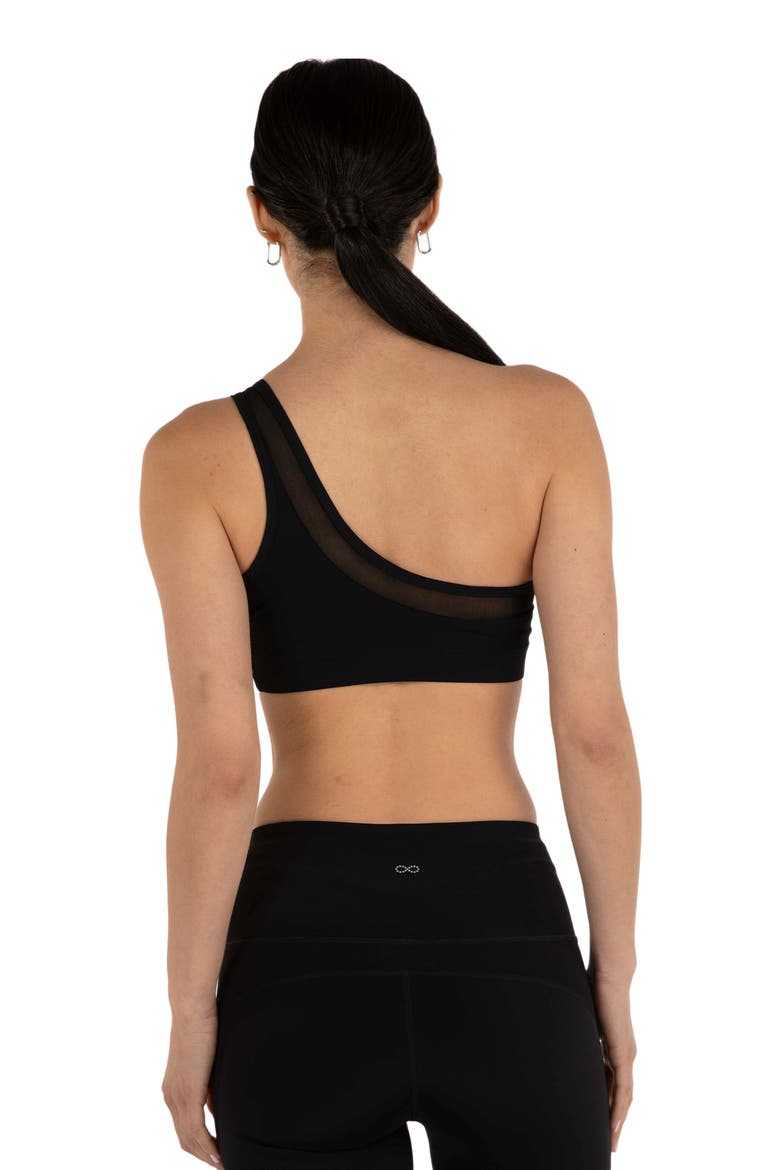 On Duty Mesh One Shoulder Silkiflex Bra, Alternate, color, Midnight Black