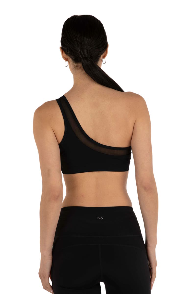 Rebody Active On Duty Mesh One Shoulder Silkiflex Bra, Alternate, color, Midnight Black