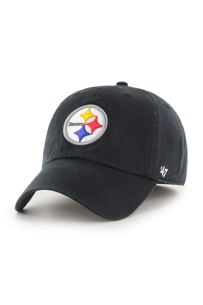 Men's '47 Black Pittsburgh Steelers Franchise Logo Fitted Hat, Main, color, Black