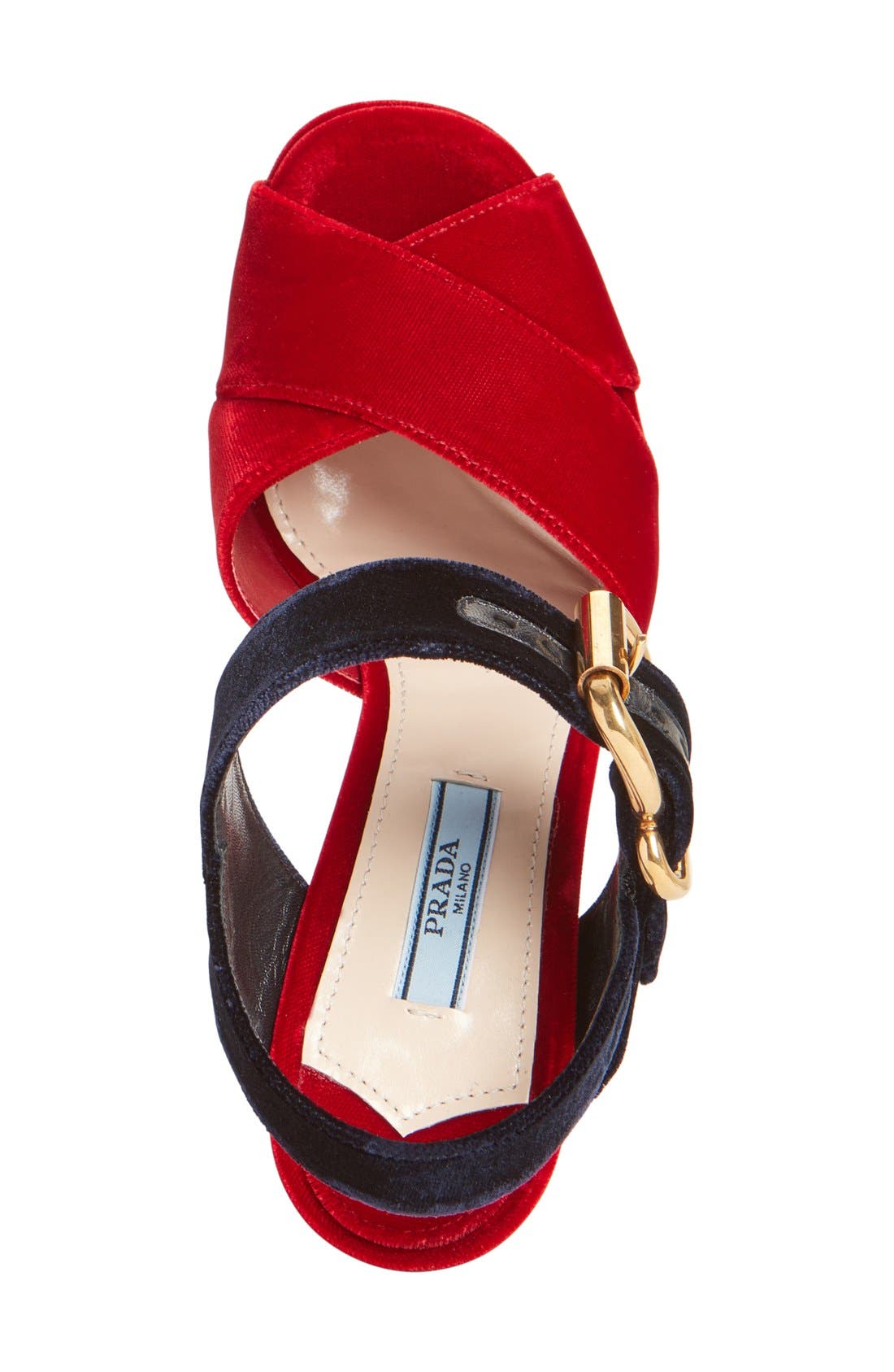 Prada Buckle Platform Sandal, Alternate, color, 