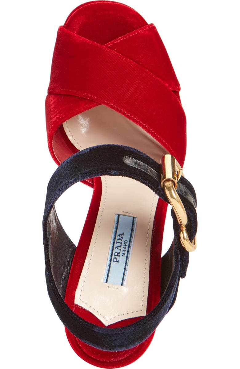 Prada Buckle Platform Sandal, Alternate, color,
