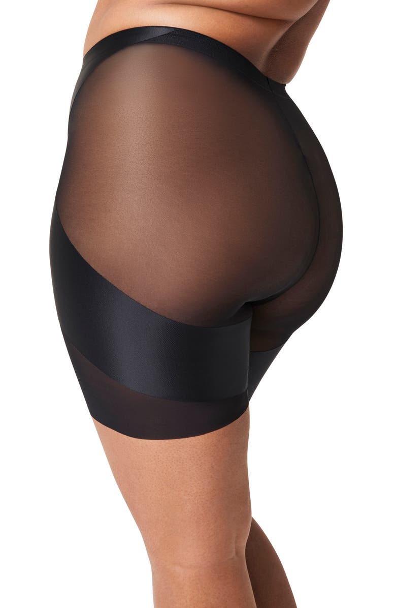 SPANX<sup>®</sup> SPANXshape<sup>™</sup> Satin-X<sup>™</sup> Mid Thigh Shorts, Alternate, color, Very Black