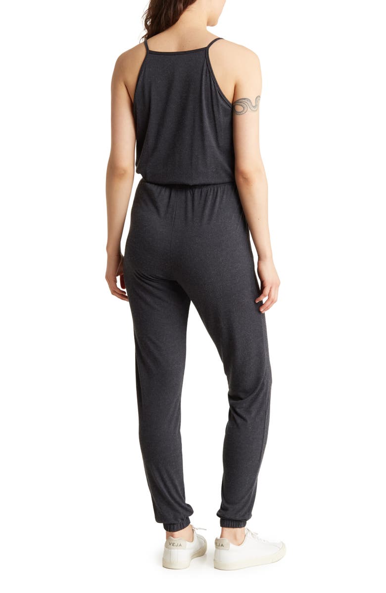 GO COUTURE Drawstring Sleeveless Jumpsuit, Alternate, color, Charcoal