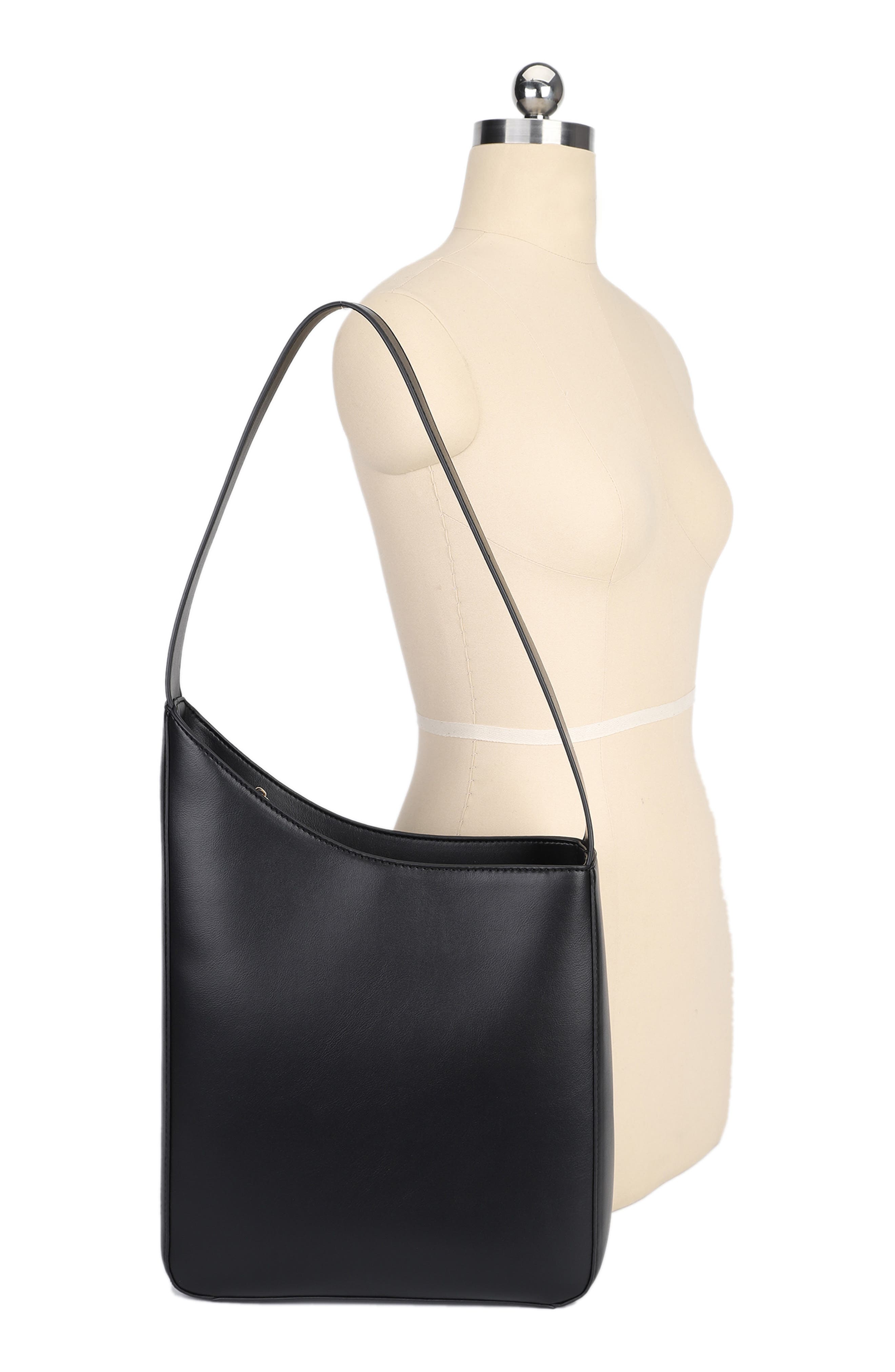 AOTA Melie Asymmetrical Tote Bag, Alternate, color, Black
