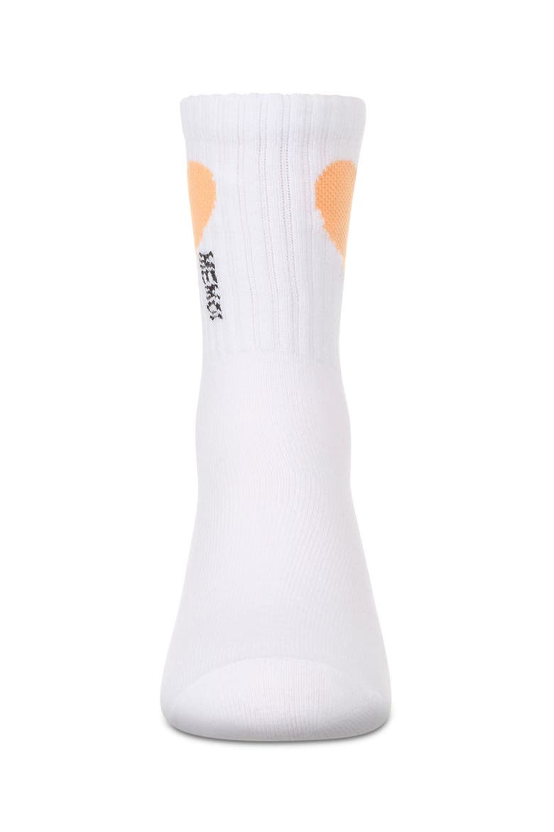 Single Heart Logo Crew Socks, Alternate, color, White