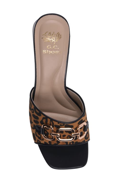 Gc Shoes Wanda Block Heel Sandal In Black/leopard