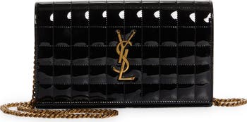 Saint Laurent Cassandre Quilted Patent Leather Envelope