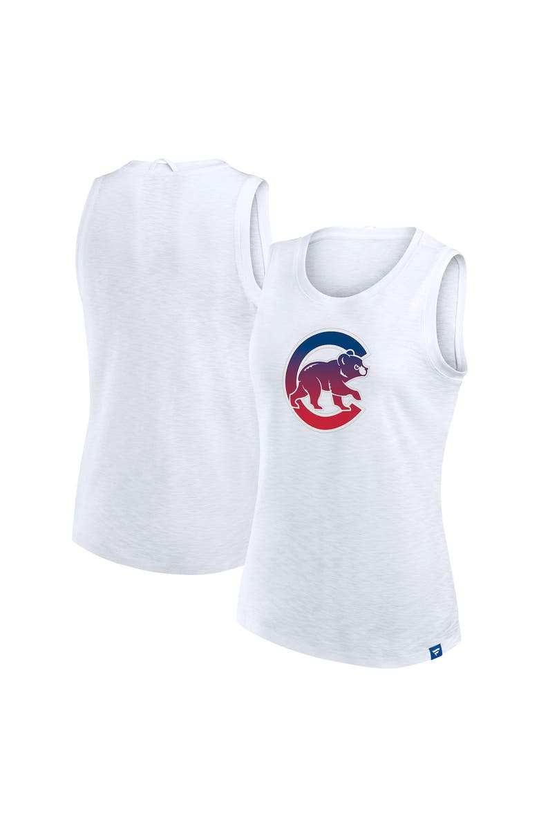 FANATICS Women's Fanatics White Chicago Cubs Activate Slub Tank Top, Alternate, color,