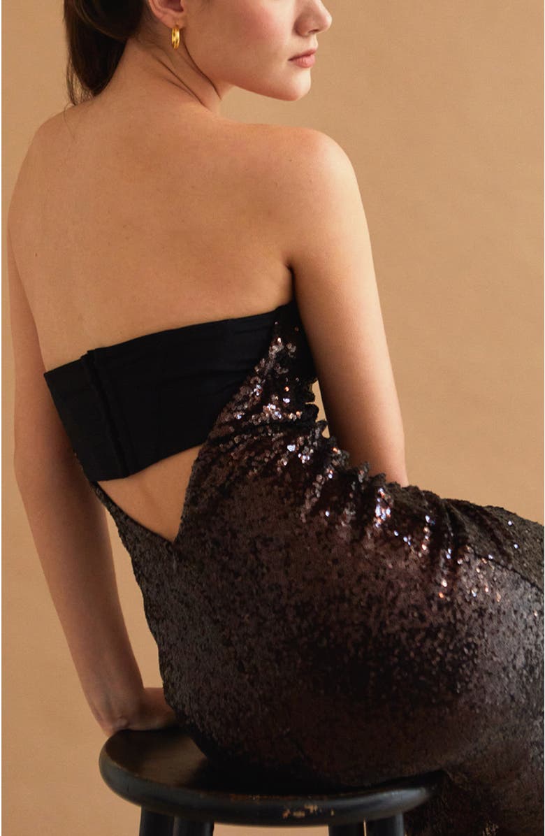 CRESCENT Sequins Tube Midi Dress, Alternate, color, 