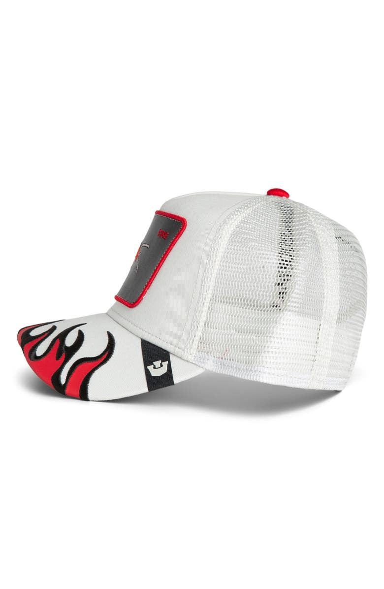 Goorin Bros. Fire Flames Embroidered Patch Trucker Hat, Alternate, color, Digital
