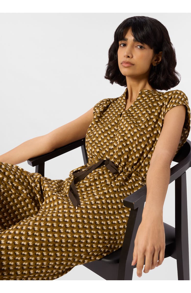 Whistles Ikat Spot Sleeveless Jumpsuit, Alternate, color, Khaki/Multi