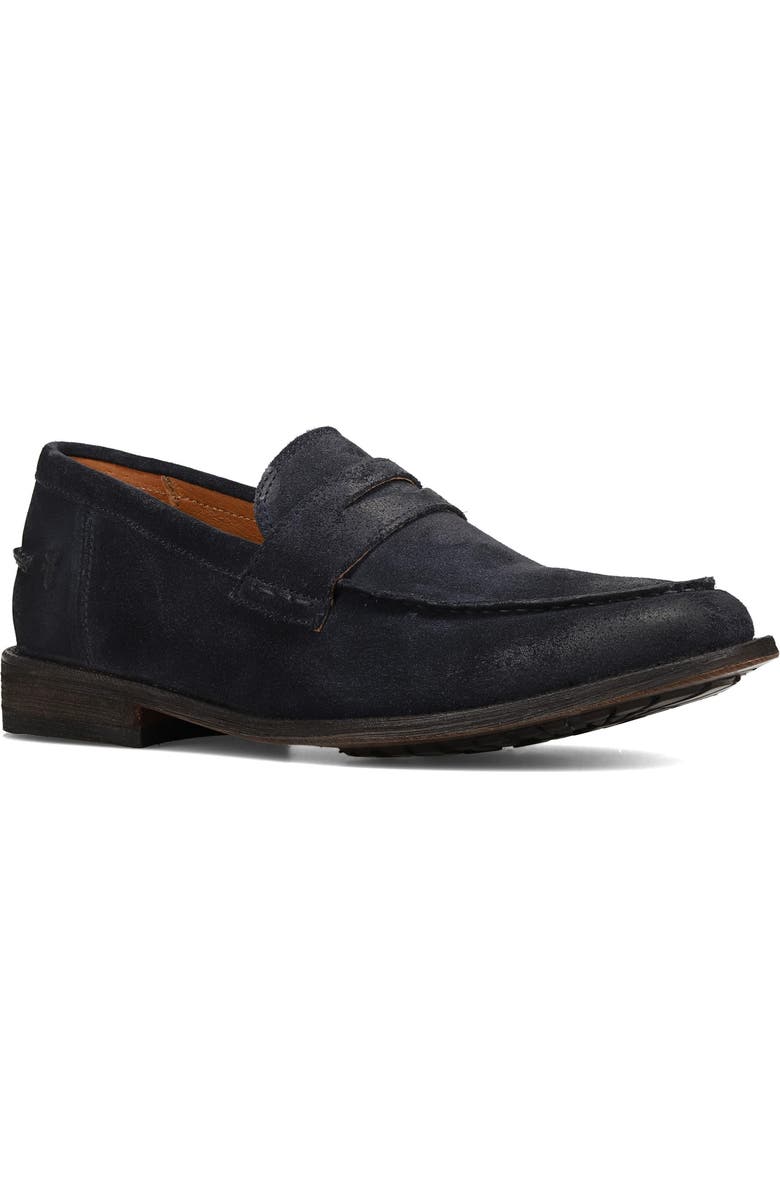 Frye Tyler Flex Leather Penny Loafer, Main, color, Midnight