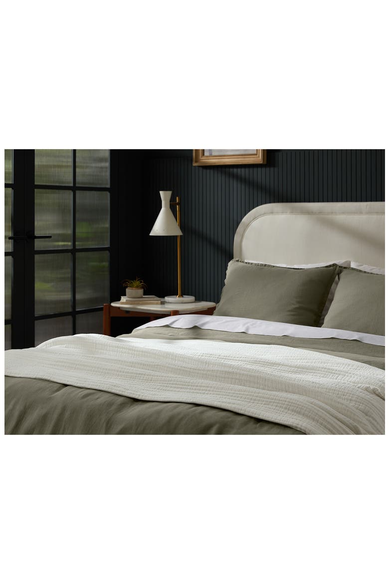Cloud Cotton & Linen Gauze Bed Blanket, Alternate, color, CREAM