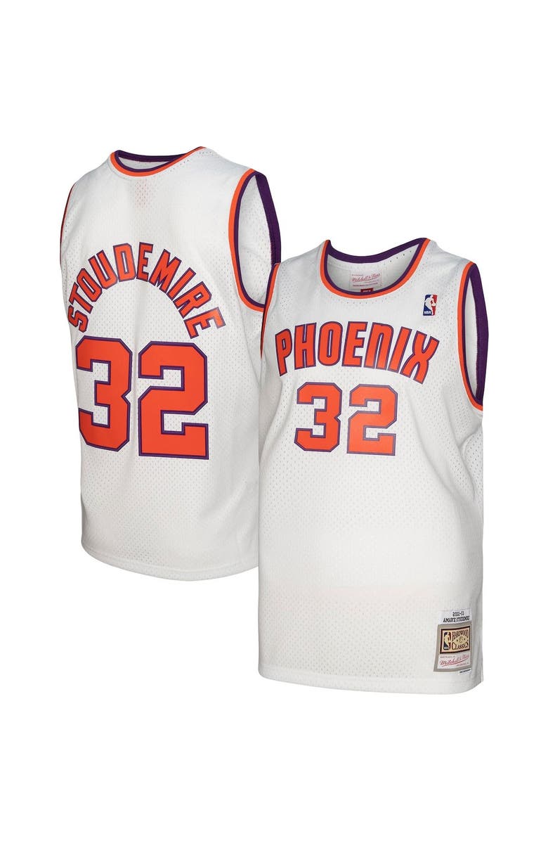 Mitchell & Ness Men's Mitchell & Ness Amar'e Stoudemire White Phoenix Suns 2001/02 Hardwood Classics Swingman Jersey, Alternate, color, 