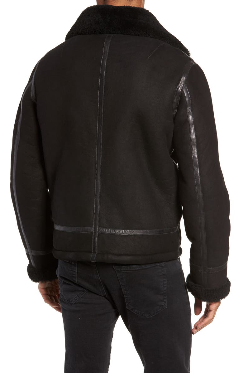 rag & bone Leather and Genuine Shearling Flight Jacket, Alternate, color, 