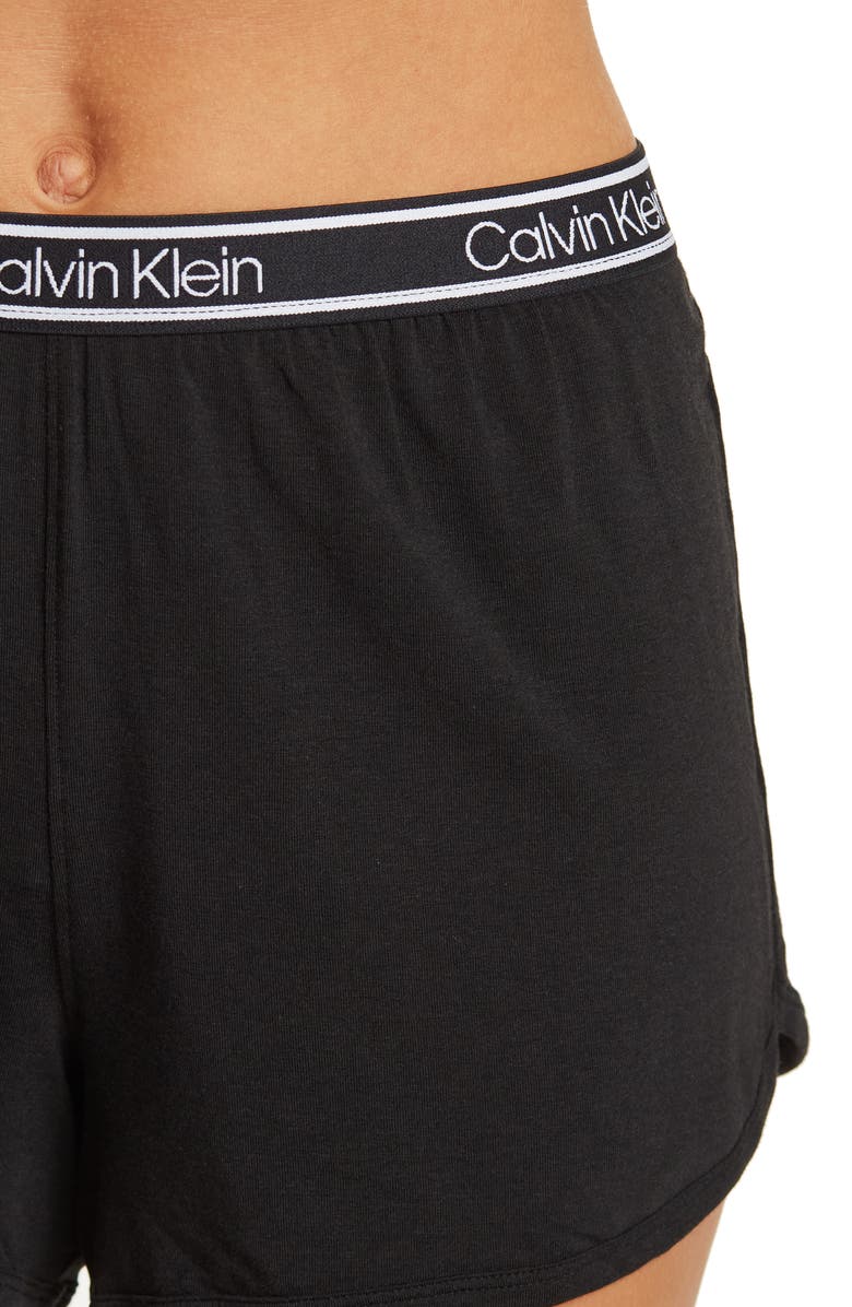 Calvin Klein V-Neck T-Shirt & Shorts 2-Piece Pajama Set, Alternate, color, Black