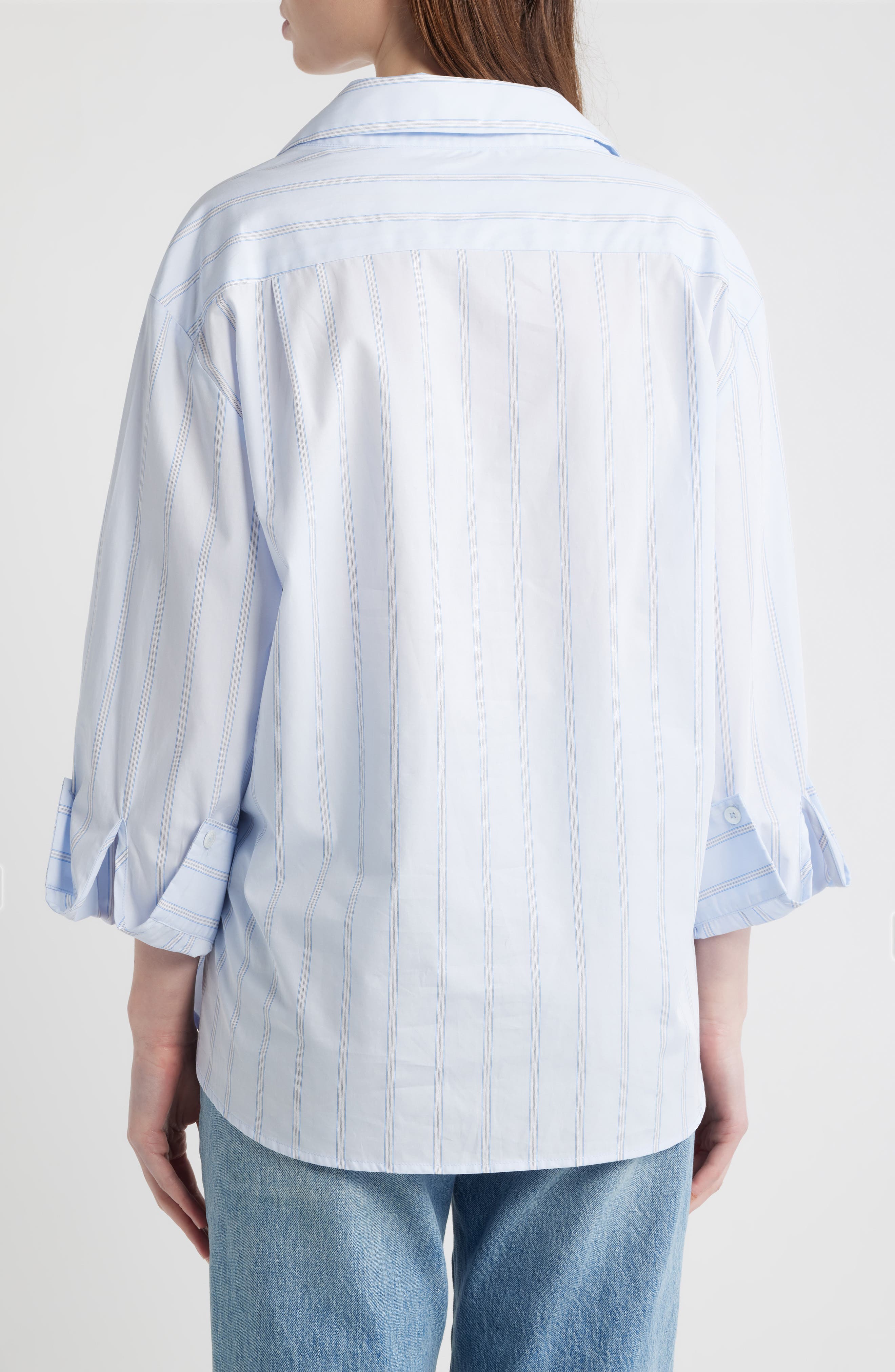 Asymmetric Stripe Wrap Shirt - image 4