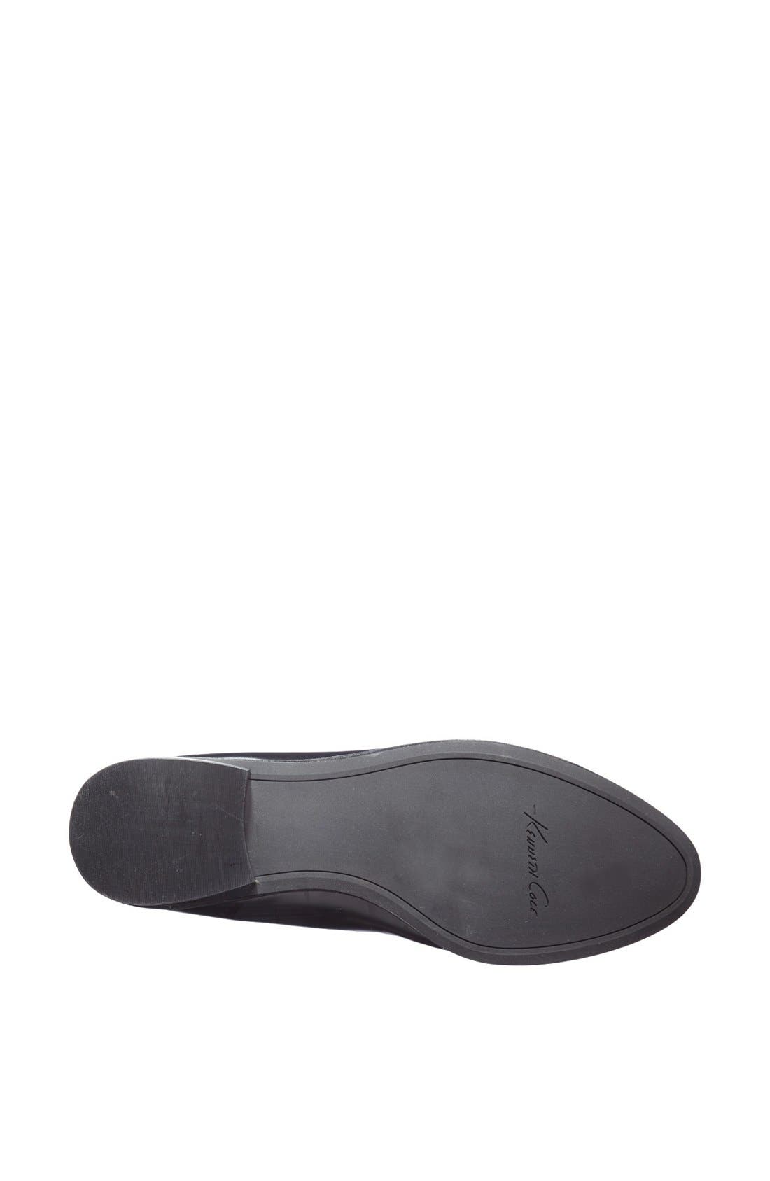 'Hudson' Leather Flat, Alternate, color, BLACK/ WHITE