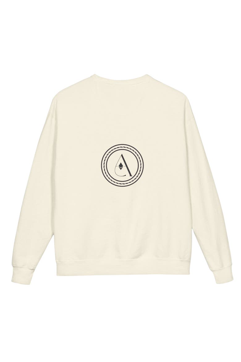 Heather Graphic Crewneck Sweatshirt, Alternate, color, BEIGE