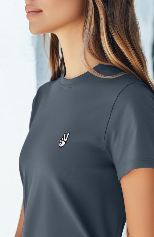 DALIX DALIX WOMENS PEACE SIGN JERSEY RELAXED TEE 