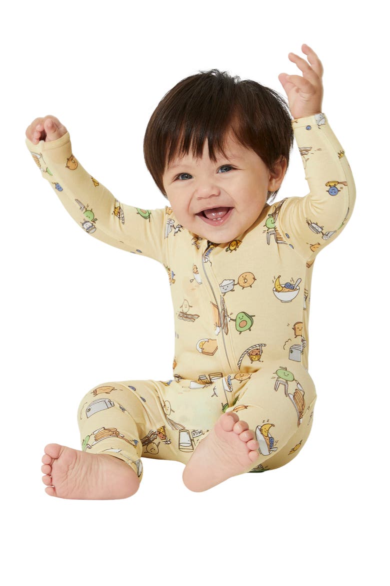 Baby Love You Brunches Convertible Footie, Alternate, color, YELLOW