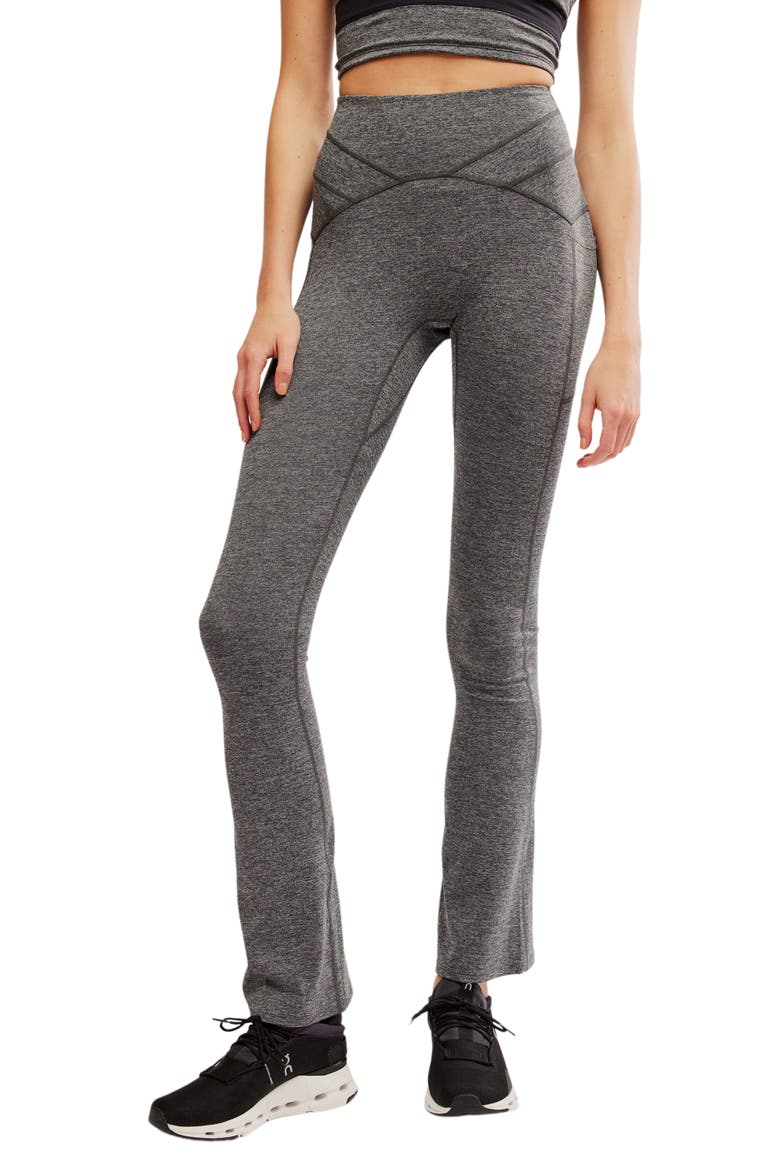 Mountain Blazing Pocket Flare Leggings, Main, color, BLACK HEATHER