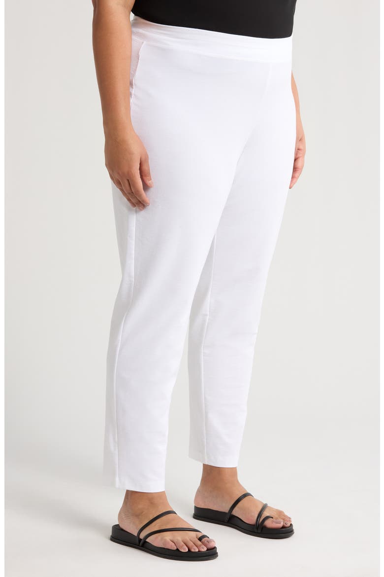 Stretch Crepe Slim Ankle Pants, Alternate, color, WHITE