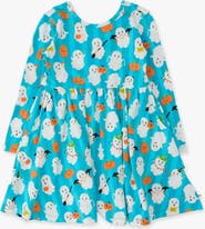 RuffleButts Knit Long Sleeve Twirl Dress