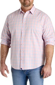 Untuckit Fit by Dxl Big & Tall Clark Wrinkle-Free Plaid Sport Shirt