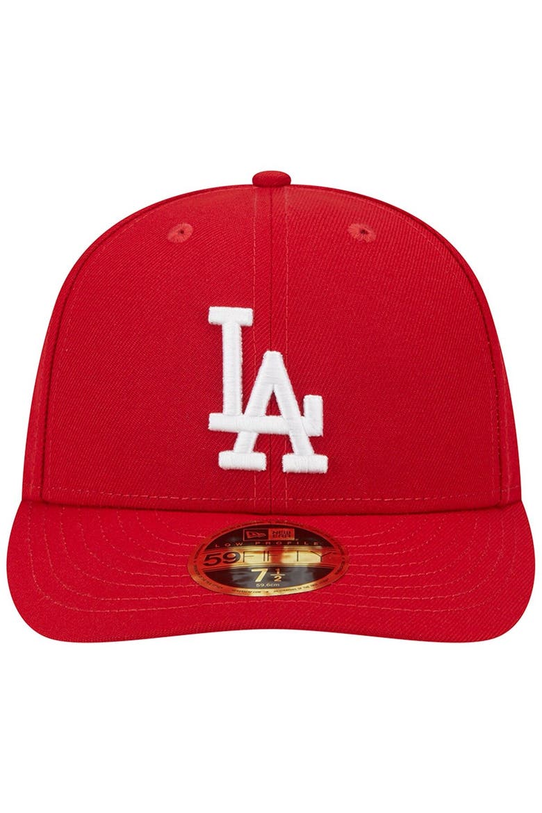 Men's New Era Scarlet Los Angeles Dodgers Low Profile 59FIFTY Fitted Hat, Alternate, color, Scarlet