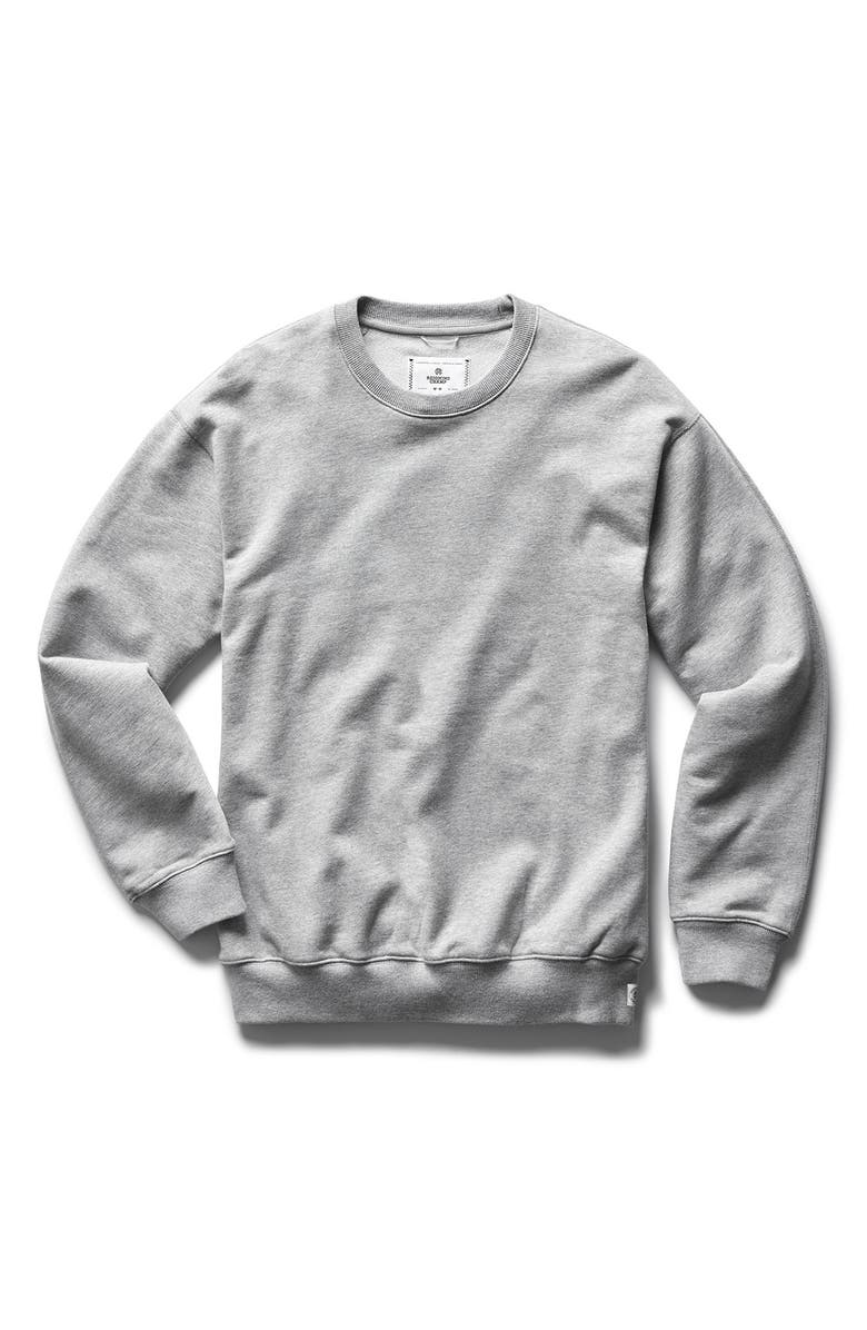 Reigning Champ Midweight Terry Relaxed Crewneck Sweatshirt, Alternate, color, Heather Gy