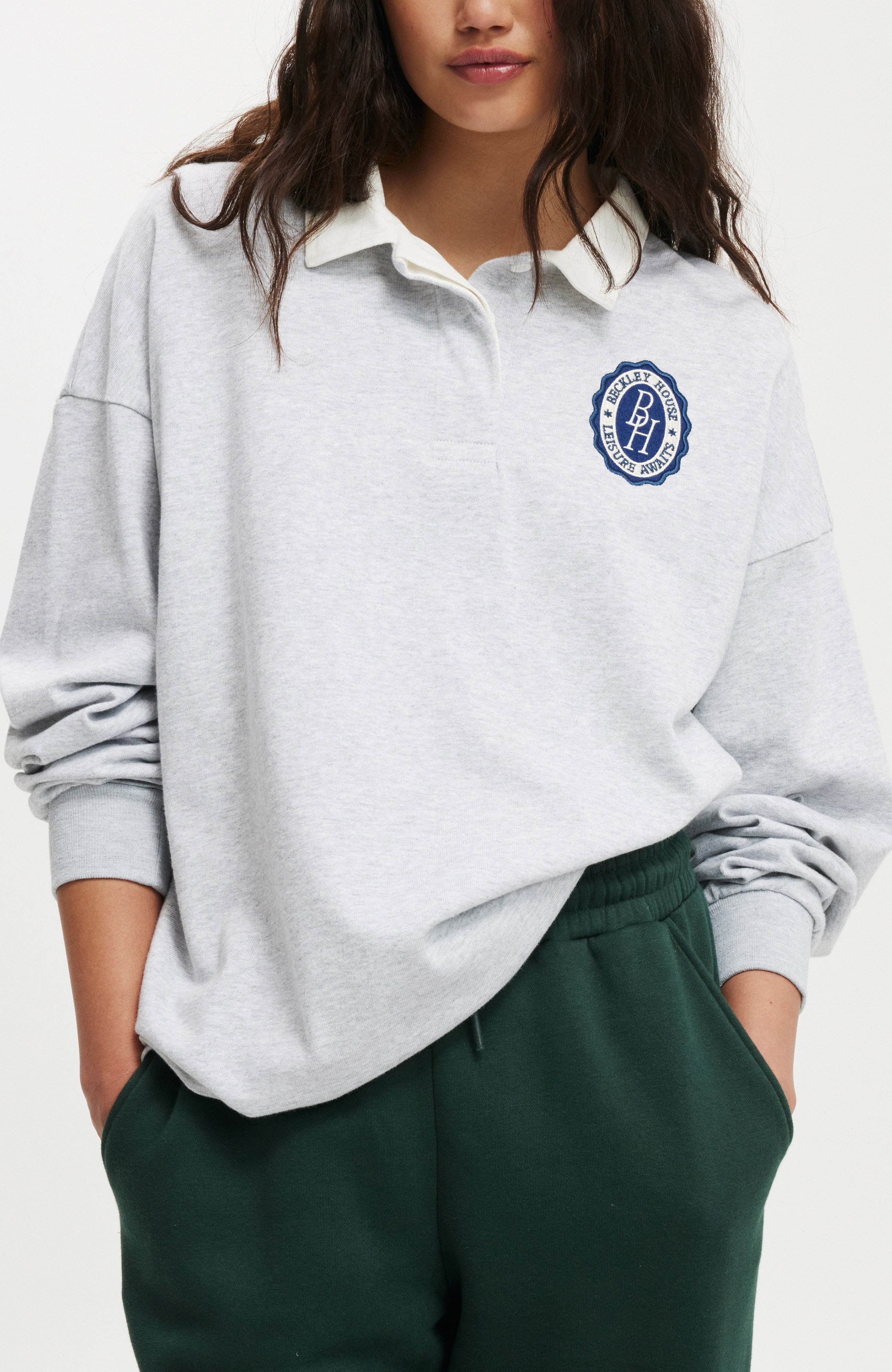 Oversized Long Sleeve Polo