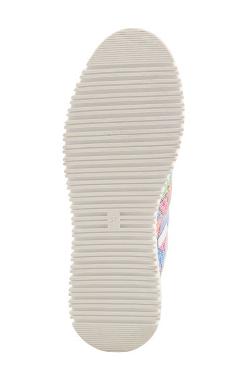 Spring Step Perforated Sneaker In White Multi