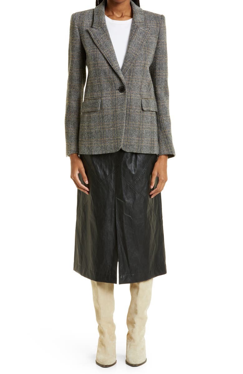 Isabel Marant Étoile Kerstin Herringbone Wool Jacket, Main, color, 