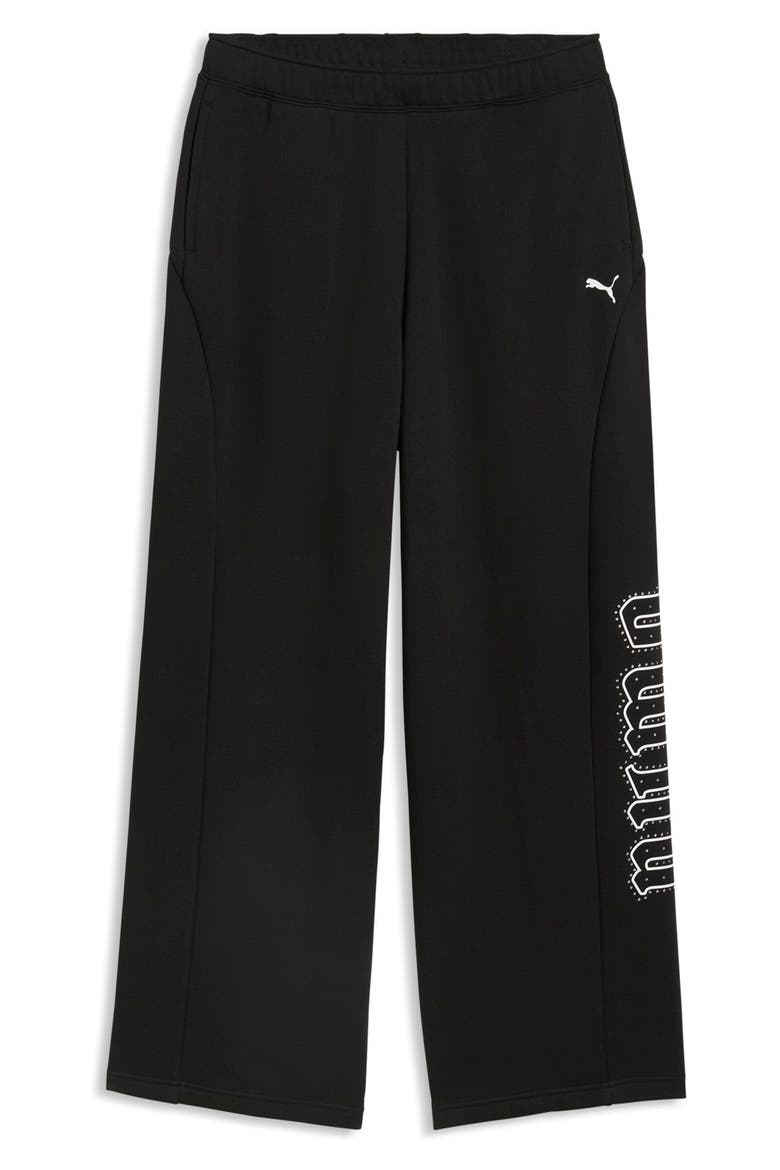 Street Glam Slouchy Stud Pants, Alternate, color, PUMA BLACK